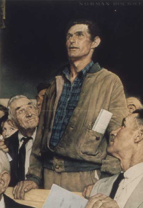 picture of Norman Rockwell's painting, Freedom of Speech